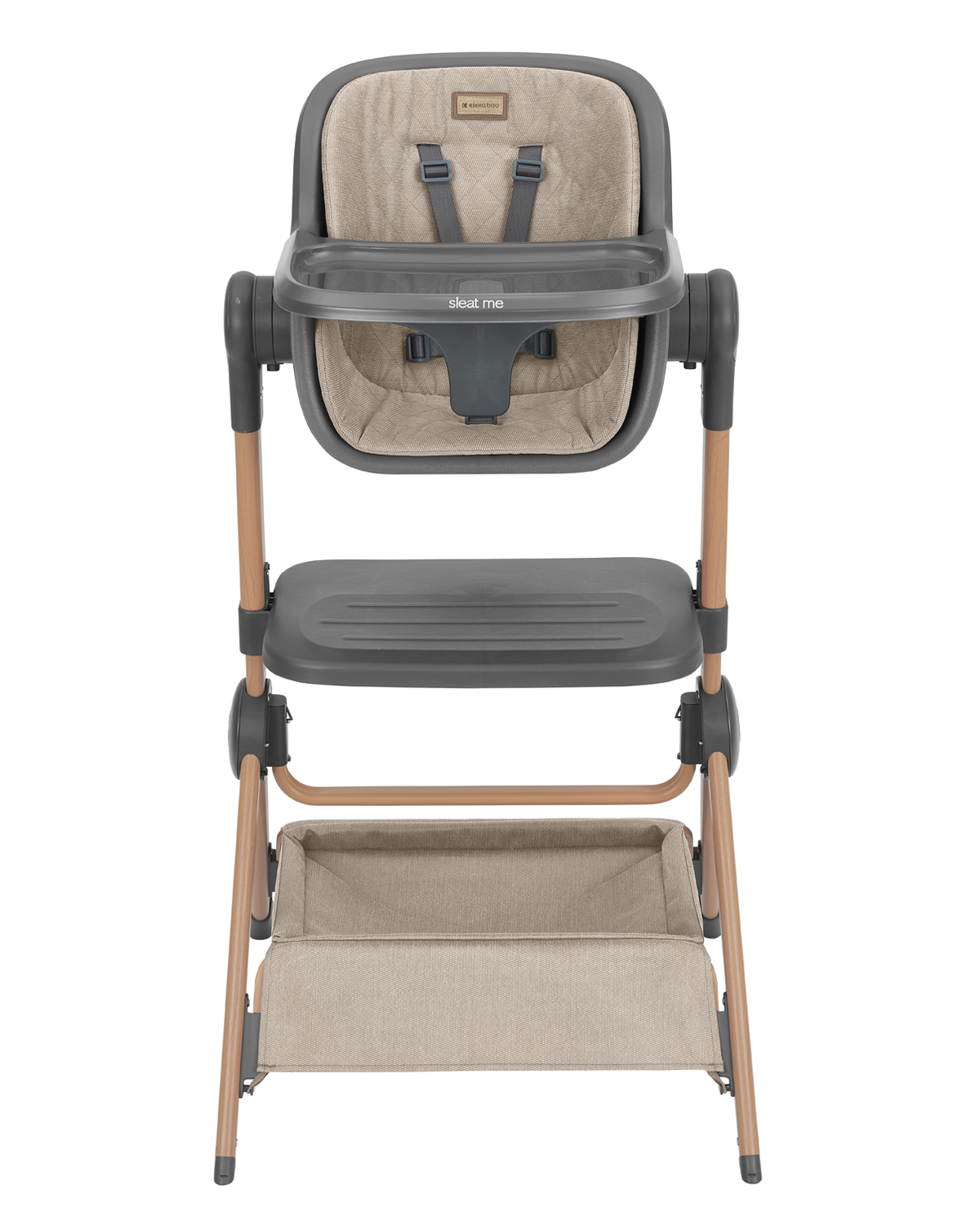 cuna de colecho 2 en 1 + trona sleat me beige de kikkaboo