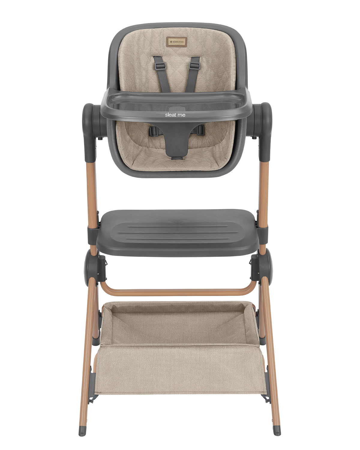 cuna de colecho 2 en 1 + trona sleat me beige de kikkaboo