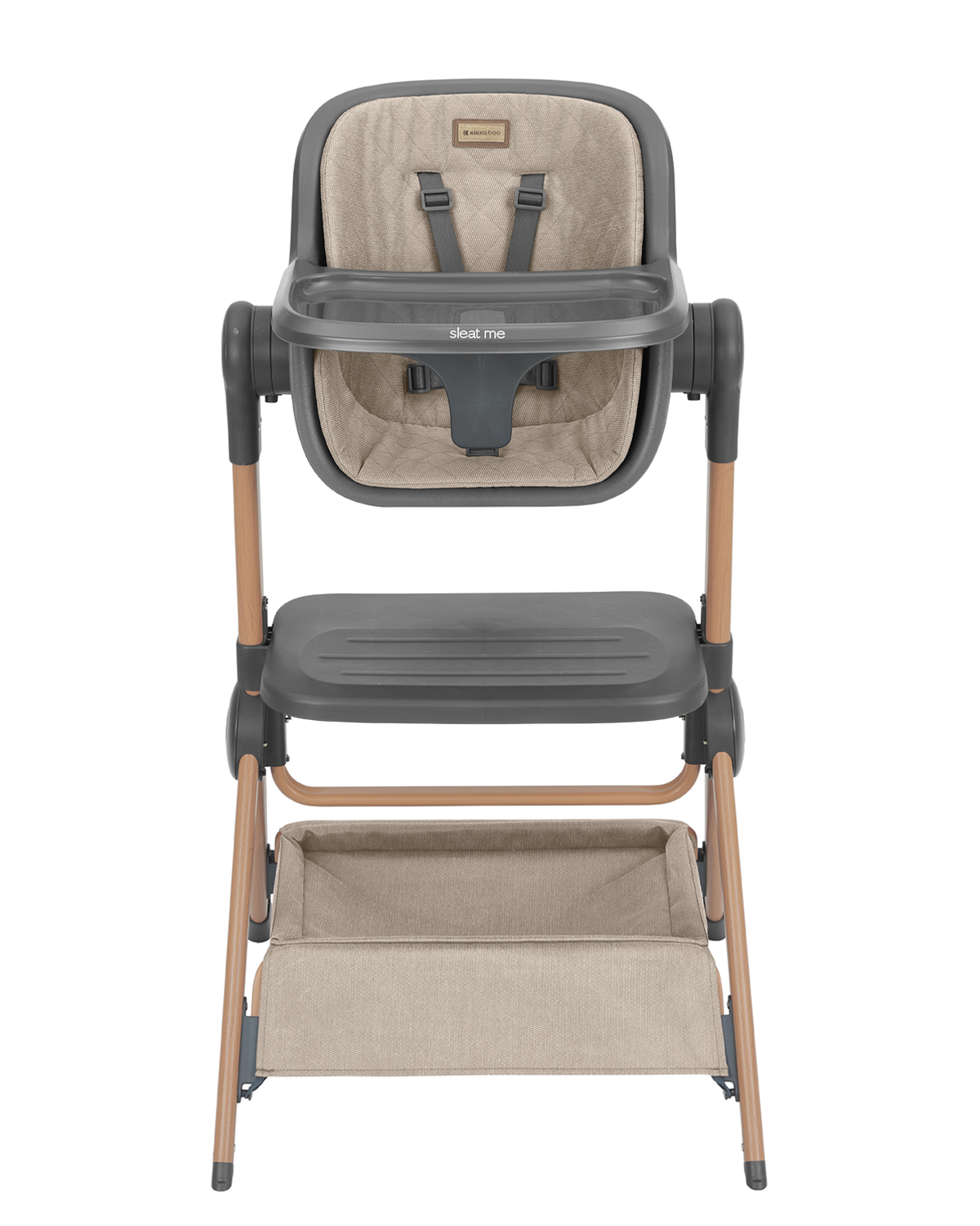 cuna de colecho 2 en 1 + trona sleat me beige de kikkaboo