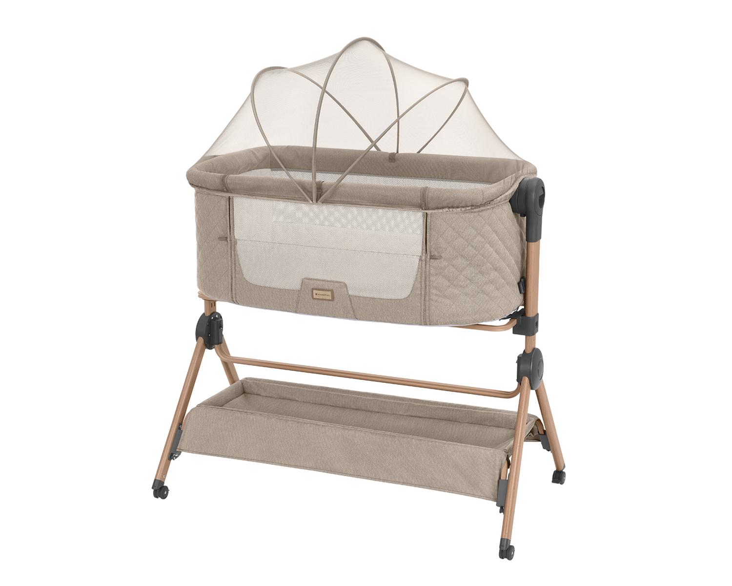 cuna de colecho 2 en 1 + trona sleat me beige de kikkaboo