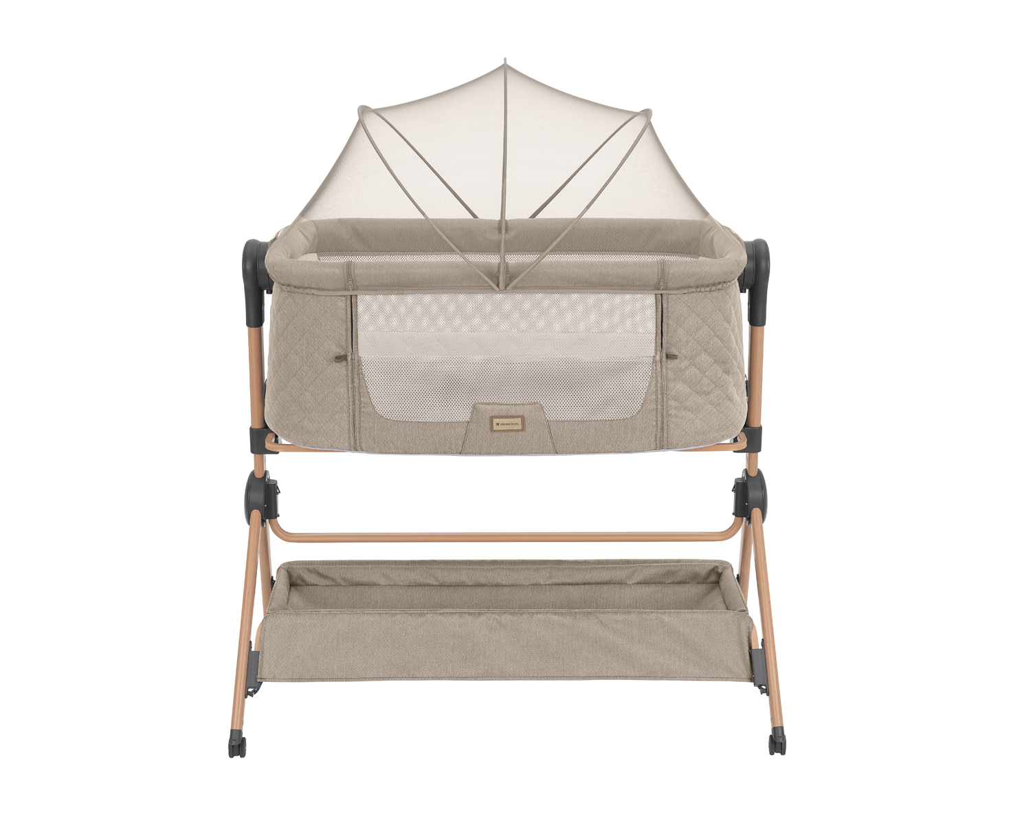 cuna de colecho 2 en 1 + trona sleat me beige de kikkaboo