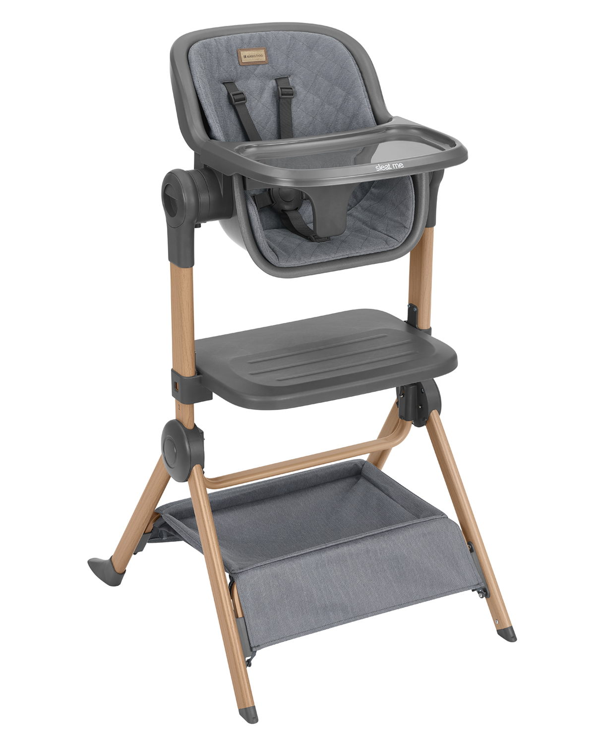 cuna de colecho 2 en 1 + trona sleat me Grey de kikkaboo