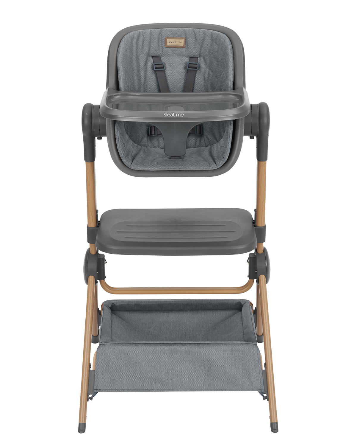 cuna de colecho 2 en 1 + trona sleat me Grey de kikkaboo