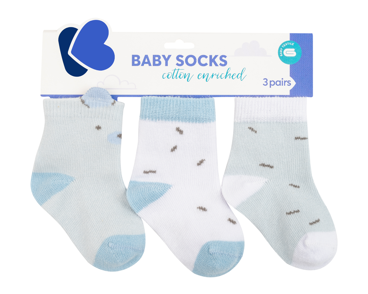 Calcetines de bebé con orejas 3D Bear with me Azul 6-12m