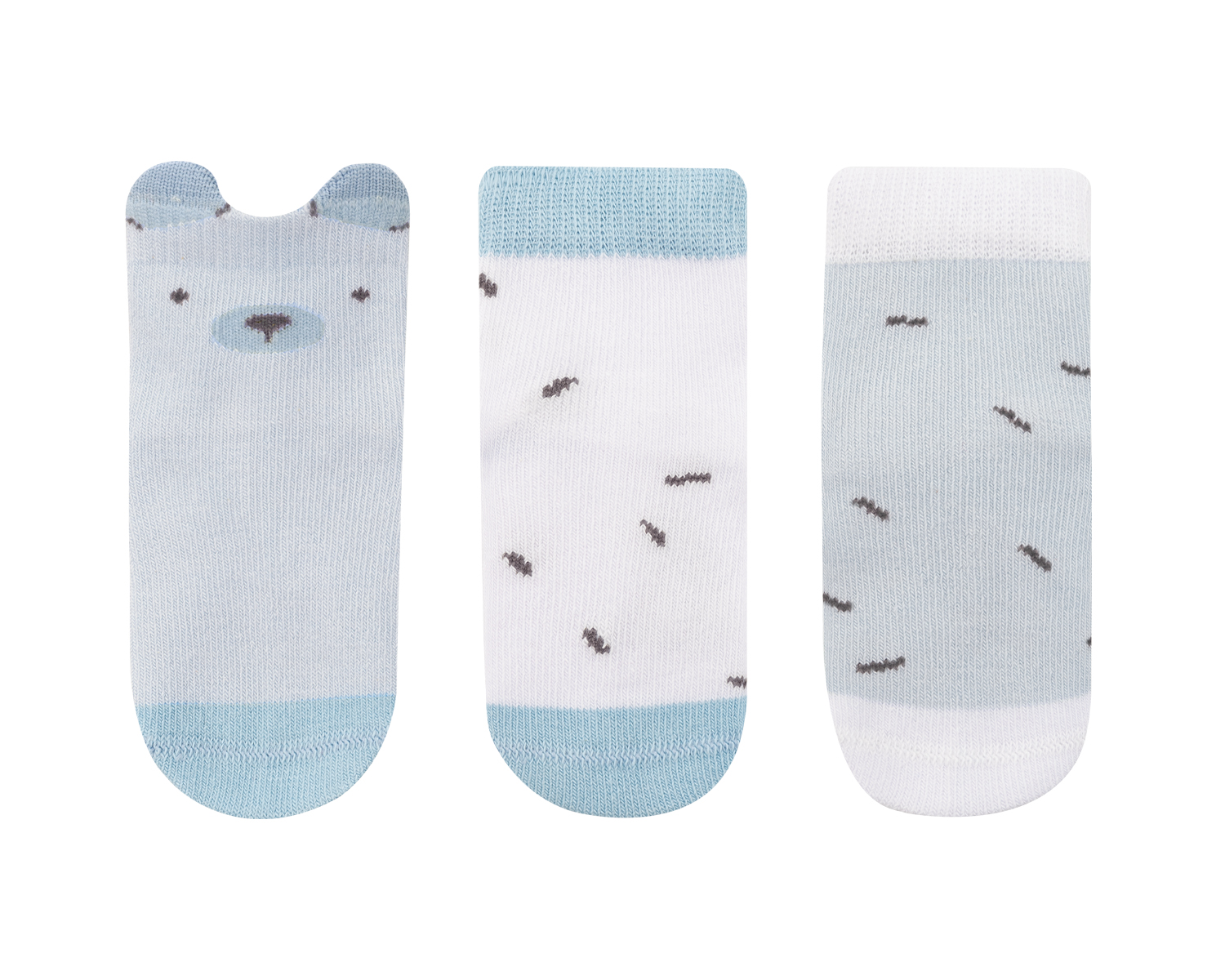 Calcetines de bebé con orejas 3D Bear with me Azul 2-3a