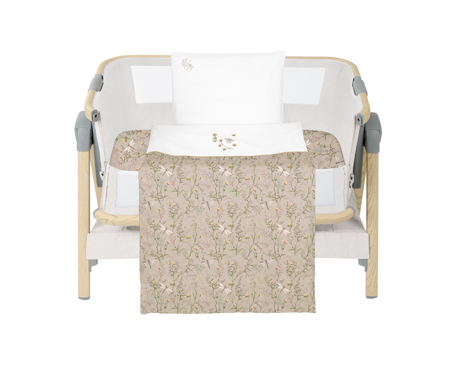 Juego de cama para minicuna 5 piezas Secret Garden Beige