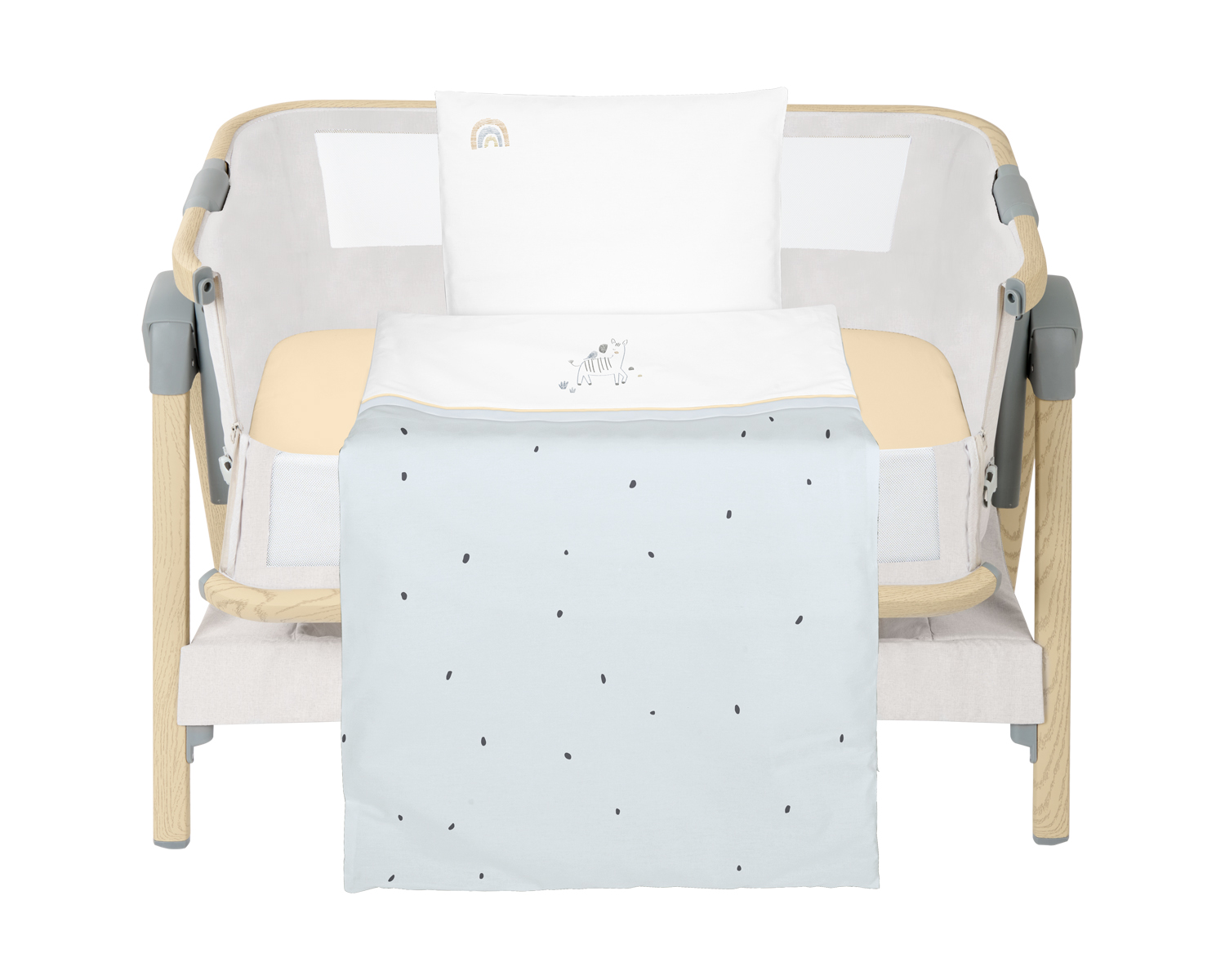 Juego de cama para minicuna 3 piezas Stripy Friends