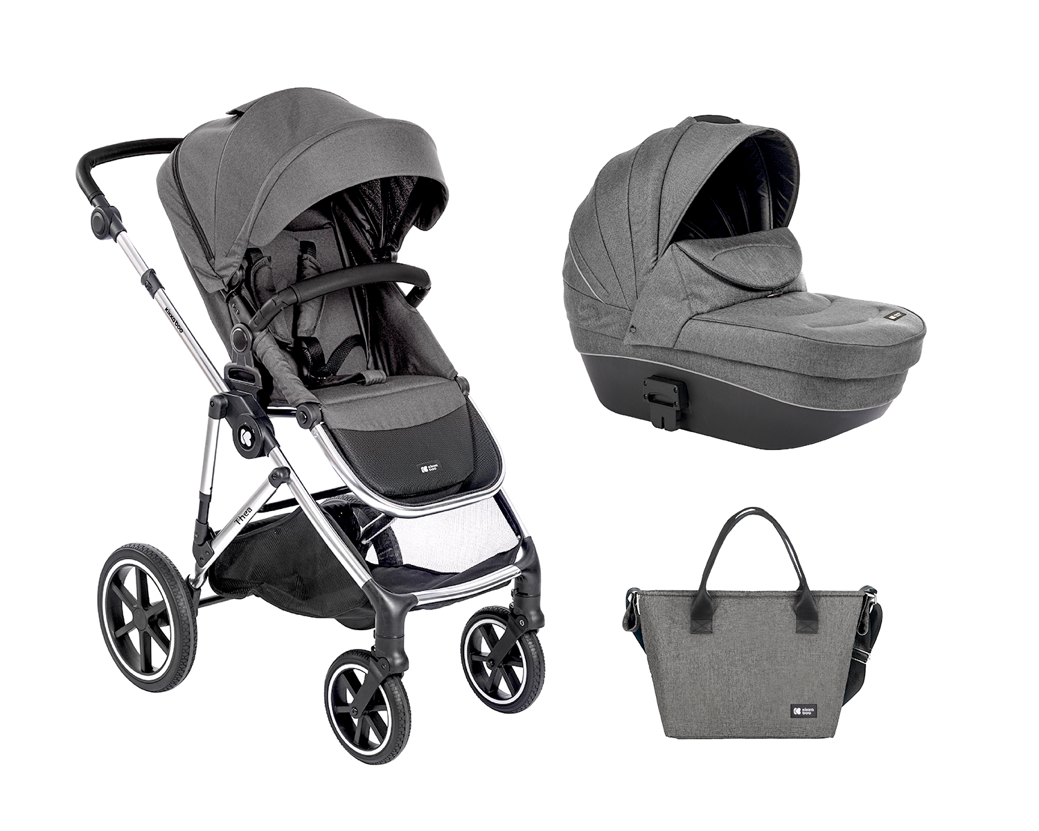 Carrito de bebé 2en1 con capazo rígido Thea Gris Oscuro