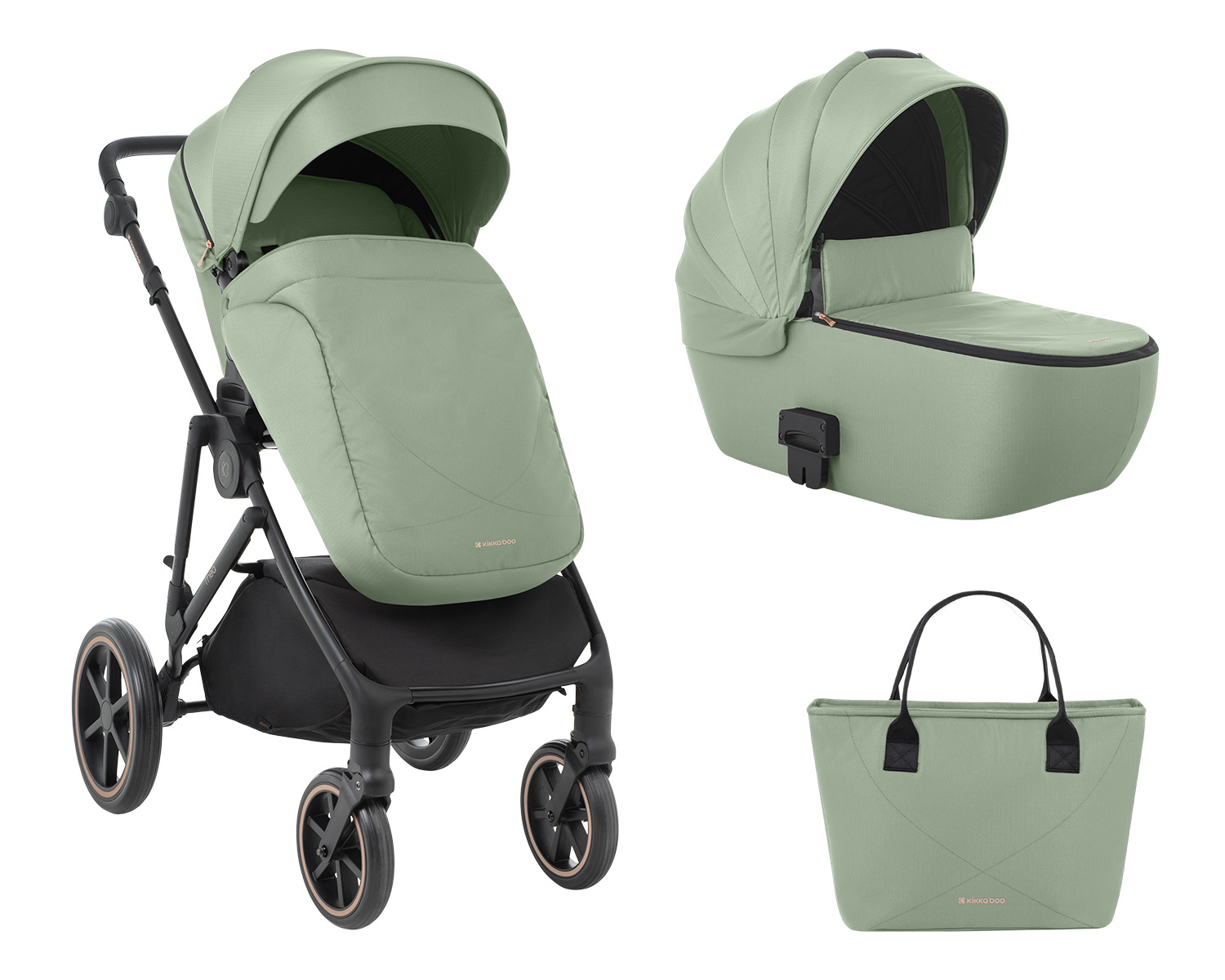 Carrito de bebé 2en1 con capazo Thea Verde Militar 2024