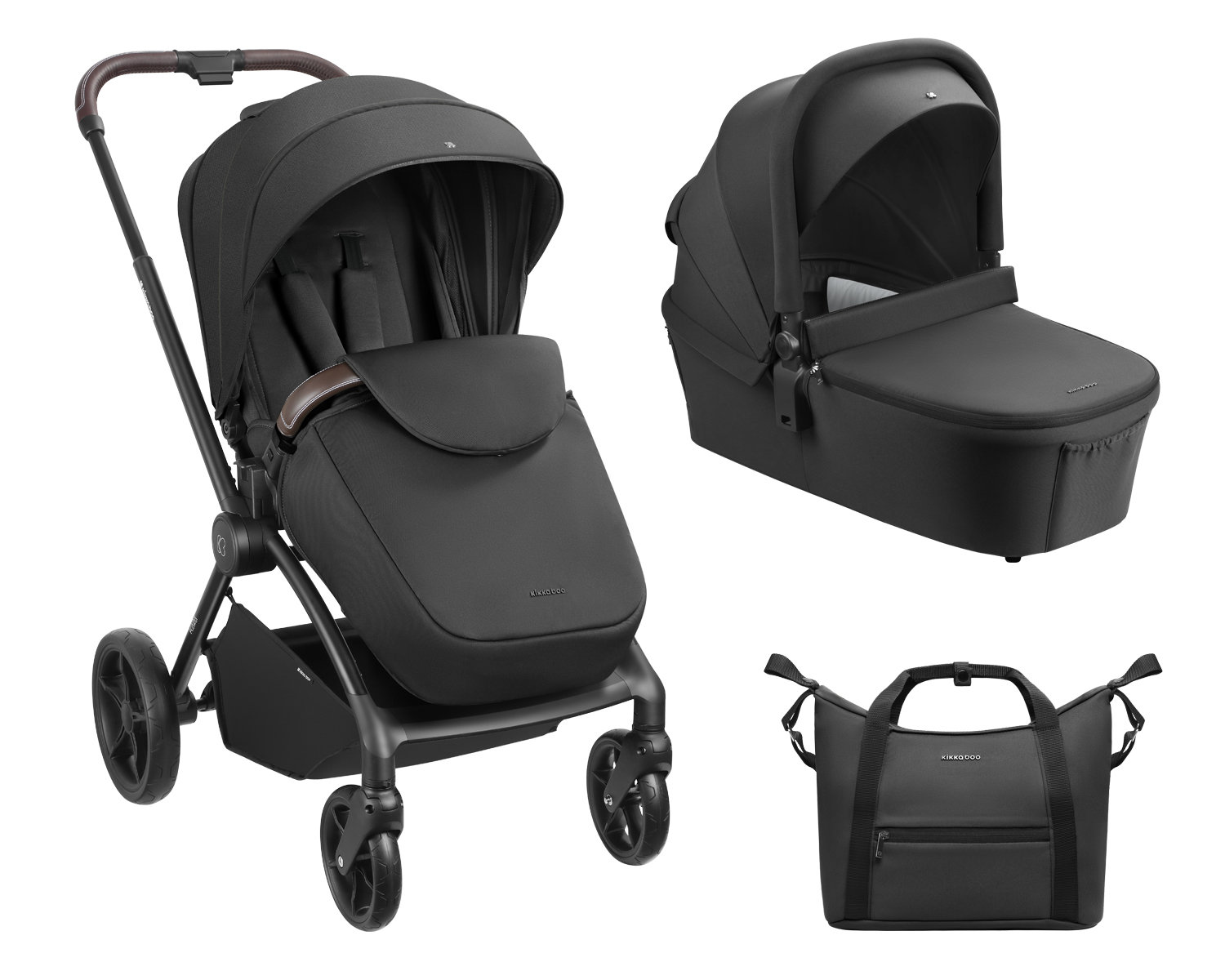Carrito de bebé 2en1 con capazo Kara Negro 2025