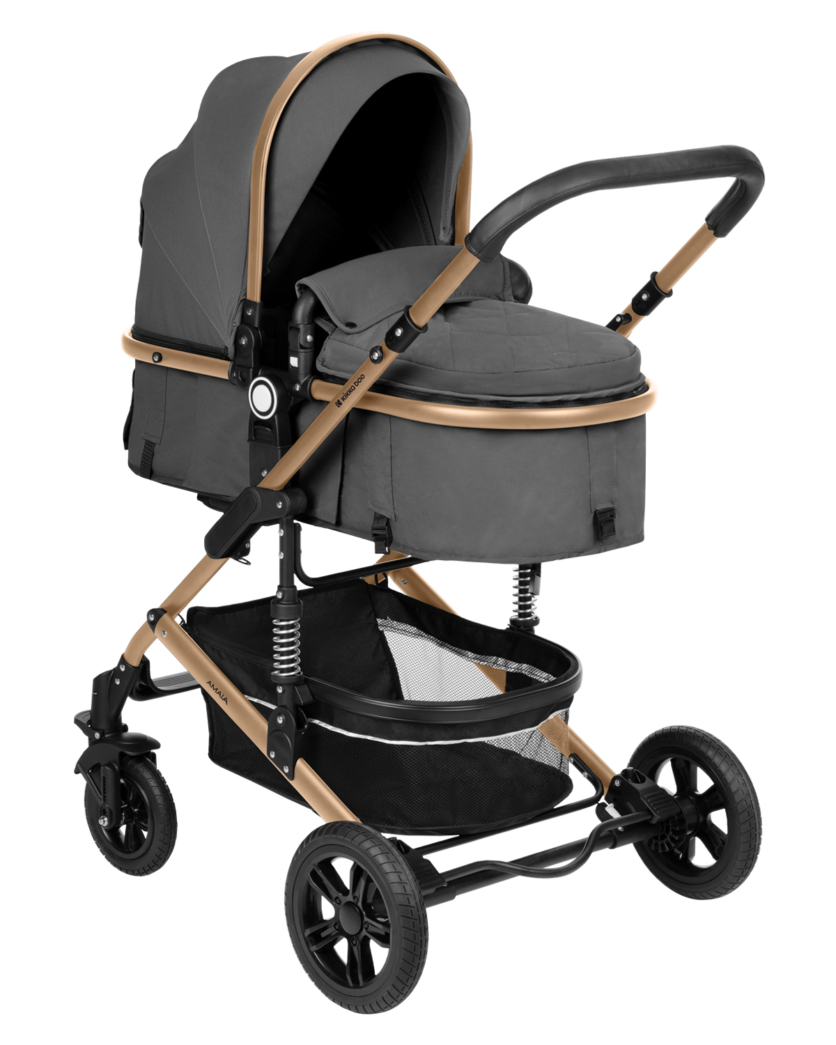 Carrito de bebé 3en1 asiento transf. Amaia Gris Oscuro 2024