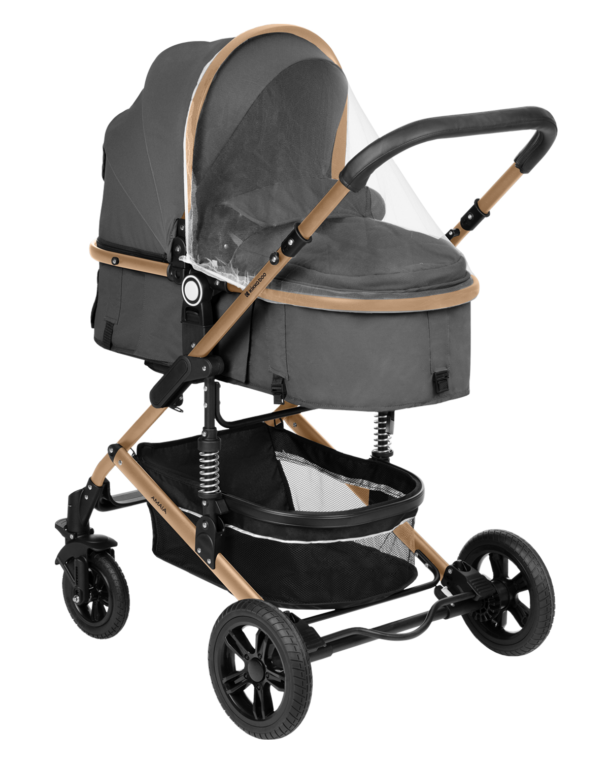 Carrito de bebé 3en1 asiento transf. Amaia Gris Oscuro 2024
