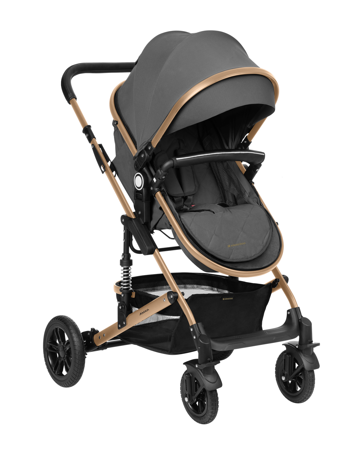 Carrito de bebé 3en1 asiento transf. Amaia Gris Oscuro 2024