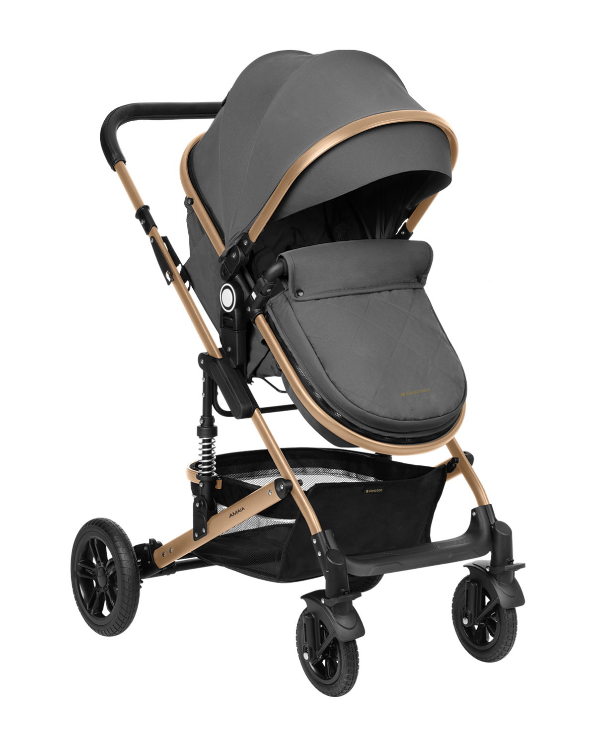 Carrito de bebé 3en1 asiento transf. Amaia Gris Oscuro 2024