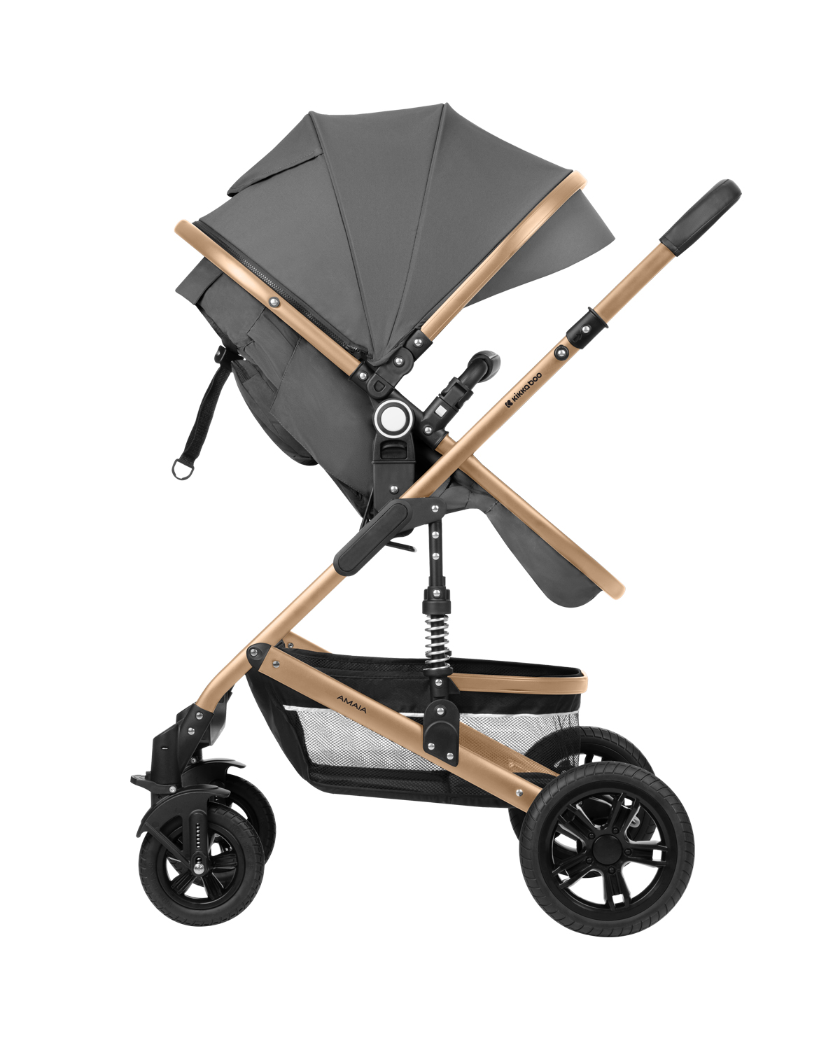 Carrito de bebé 3en1 asiento transf. Amaia Gris Oscuro 2024