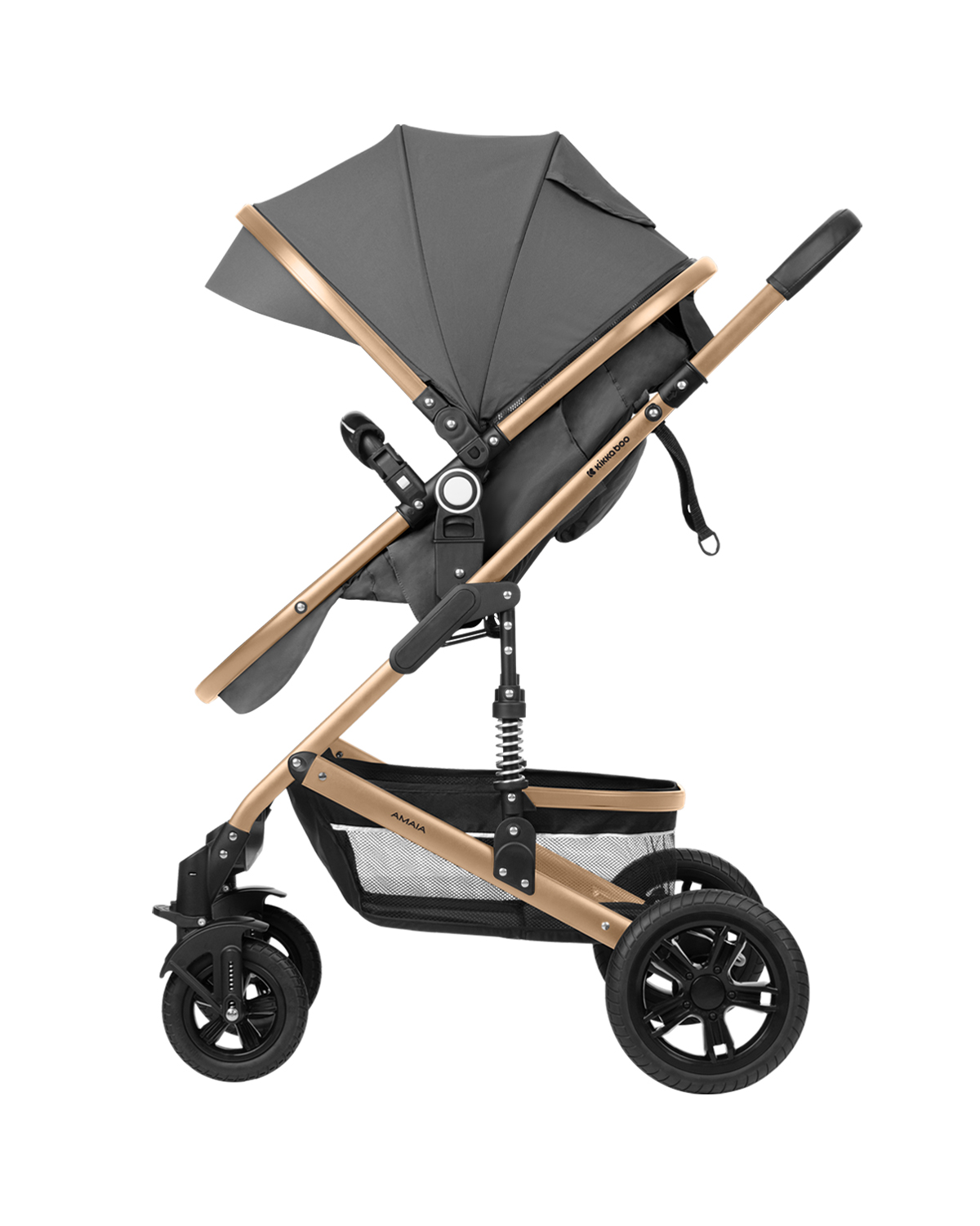 Carrito de bebé 3en1 asiento transf. Amaia Gris Oscuro 2024
