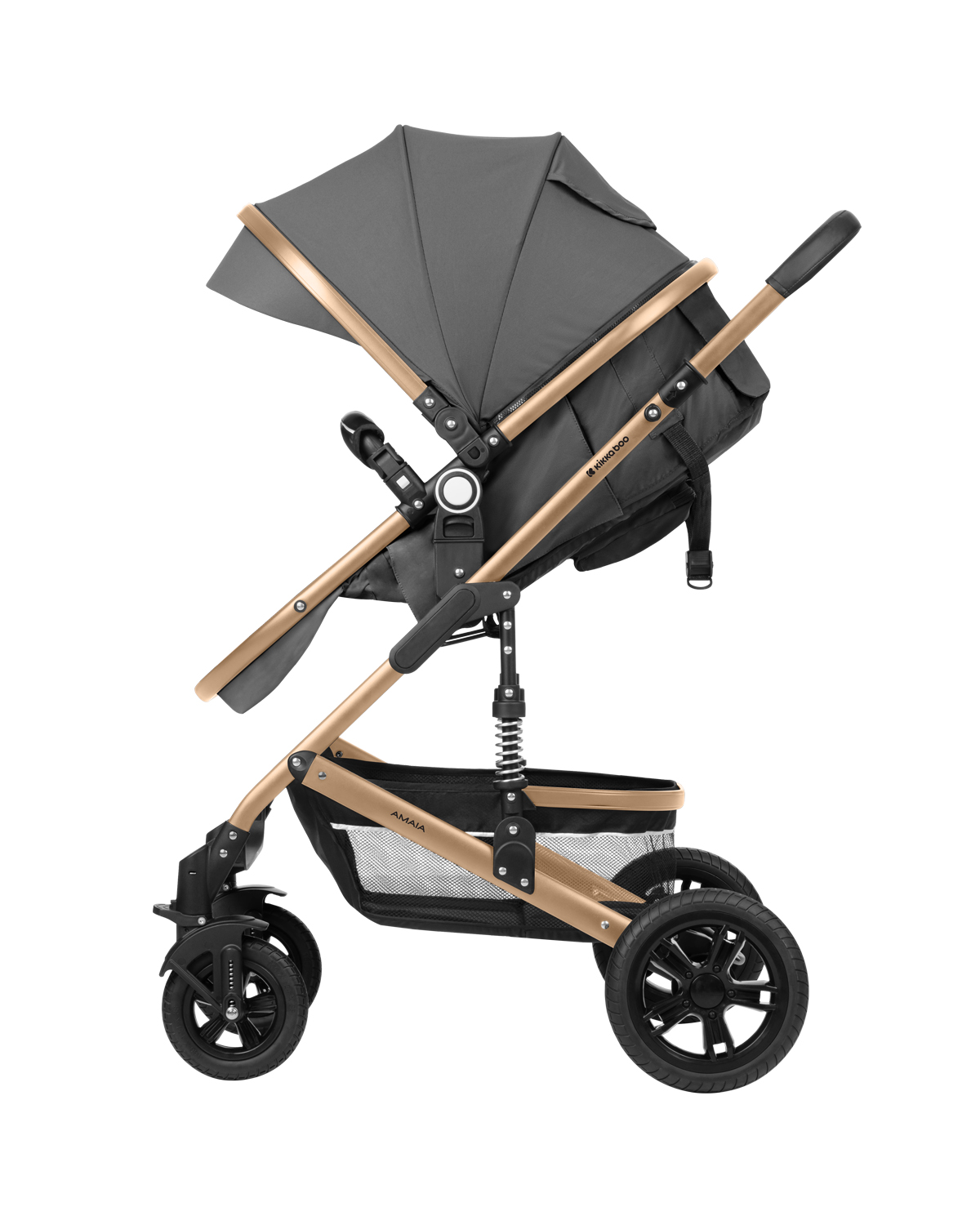 Carrito de bebé 3en1 asiento transf. Amaia Gris Oscuro 2024