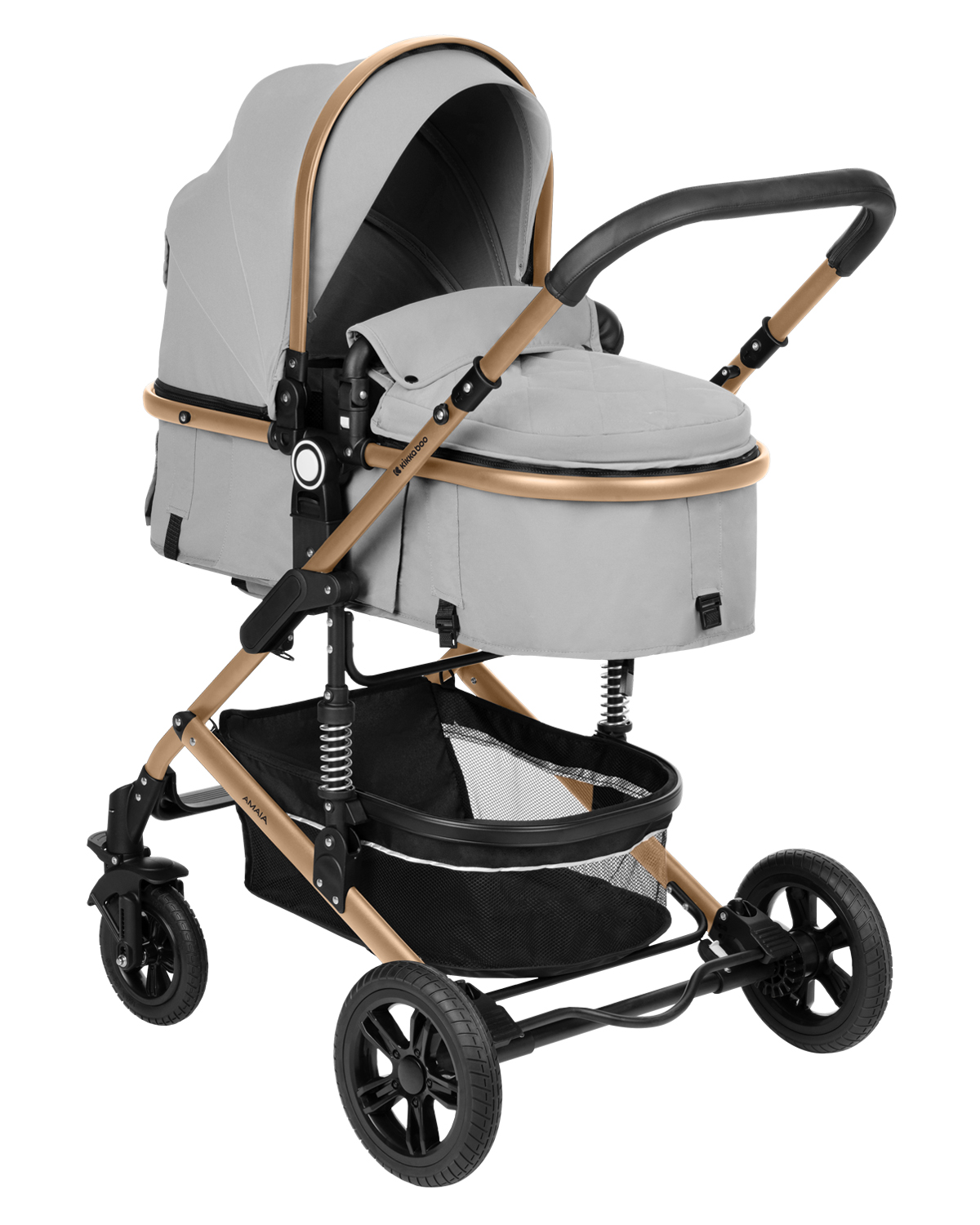 Carrito de bebé 3en1 asiento transf. Amaia Gris Claro 2024