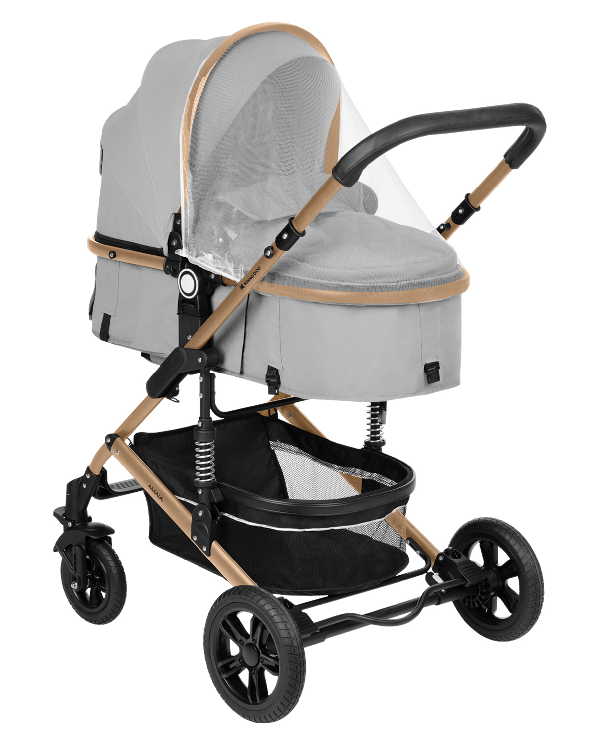 Carrito de bebé 3en1 asiento transf. Amaia Gris Claro 2024