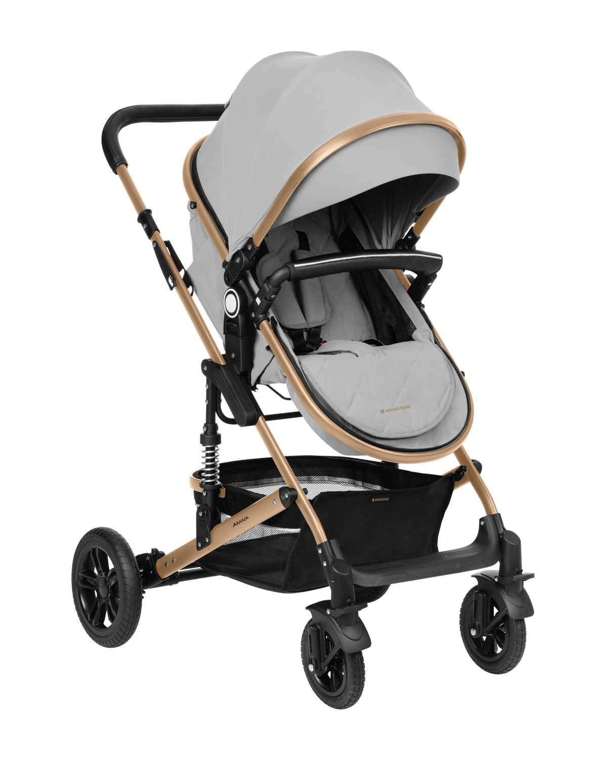 Carrito de bebé 3en1 asiento transf. Amaia Gris Claro 2024