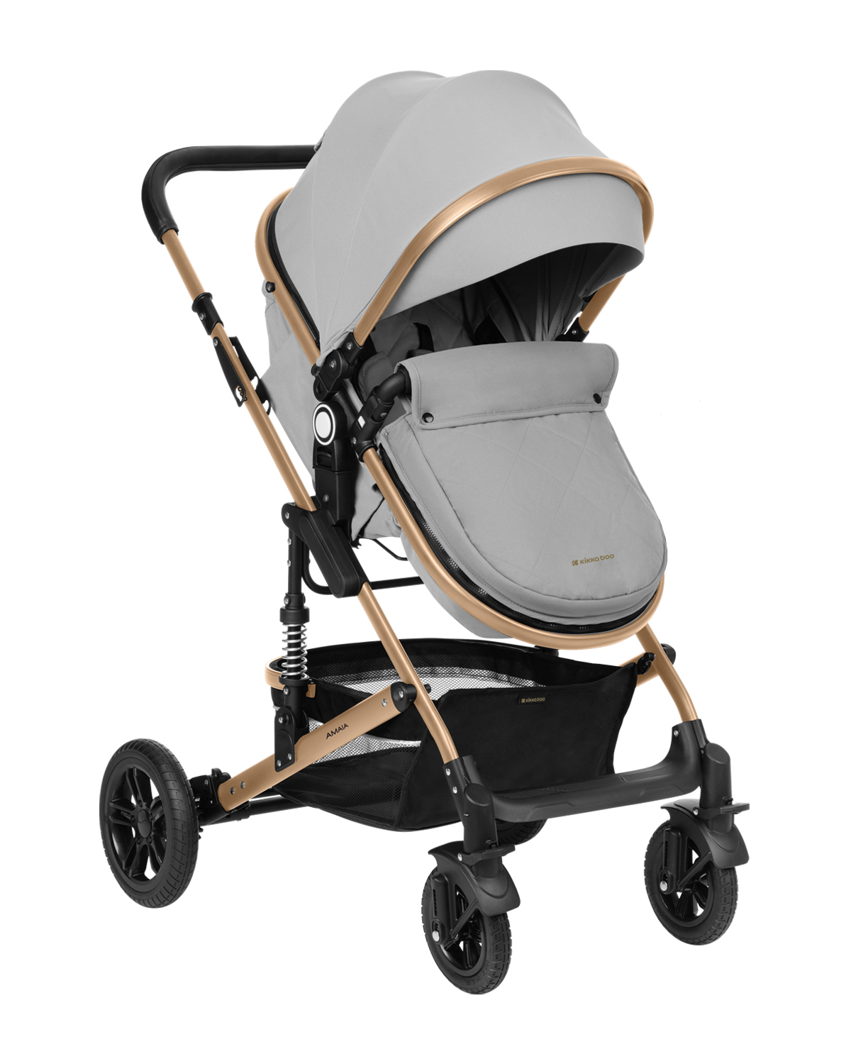 Carrito de bebé 3en1 asiento transf. Amaia Gris Claro 2024