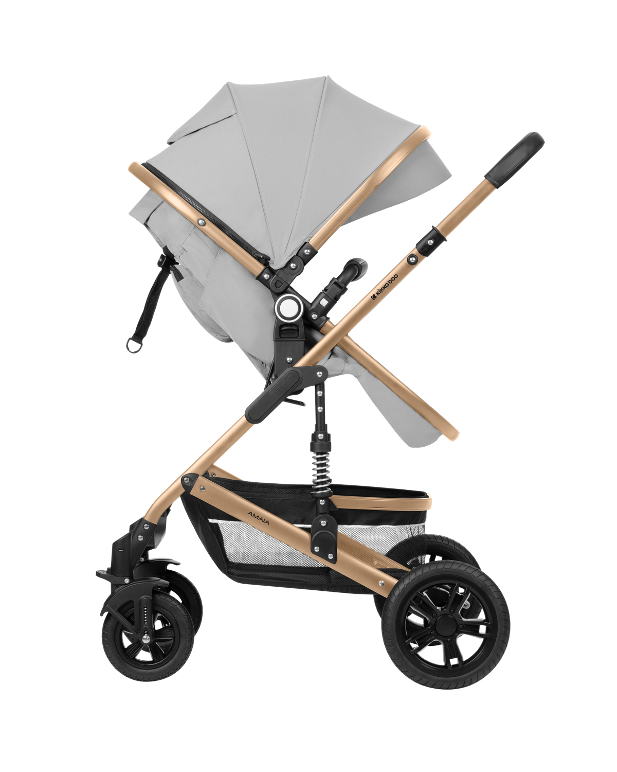 Carrito de bebé 3en1 asiento transf. Amaia Gris Claro 2024