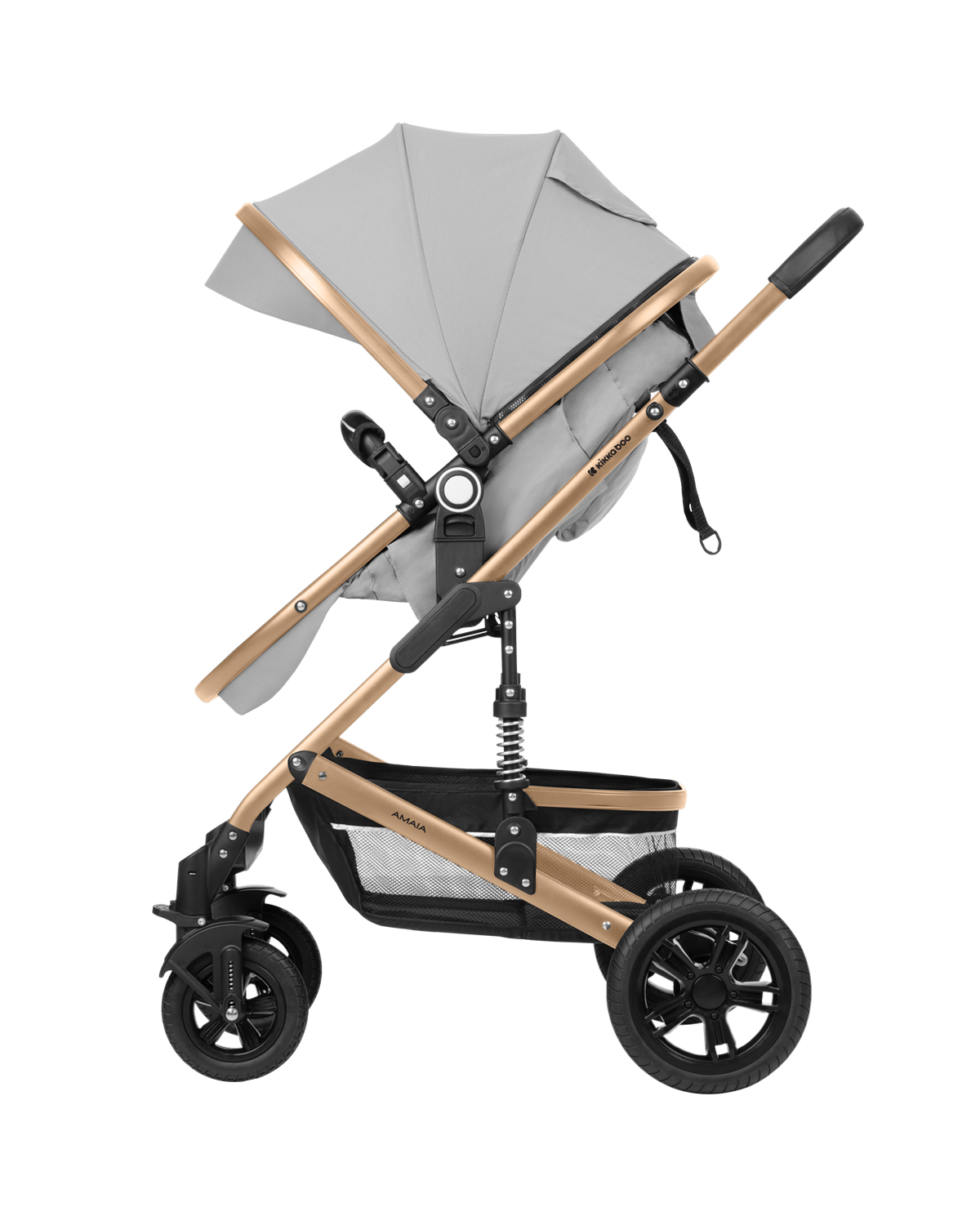 Carrito de bebé 3en1 asiento transf. Amaia Gris Claro 2024