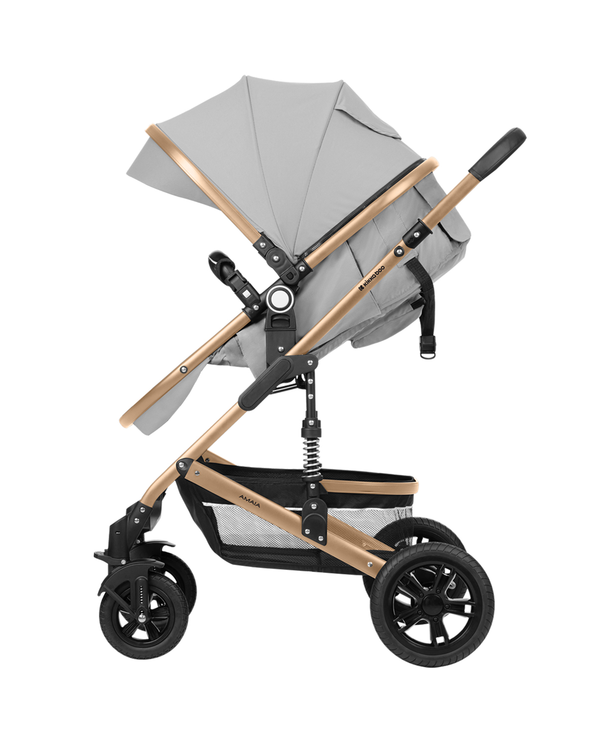 Carrito de bebé 3en1 asiento transf. Amaia Gris Claro 2024