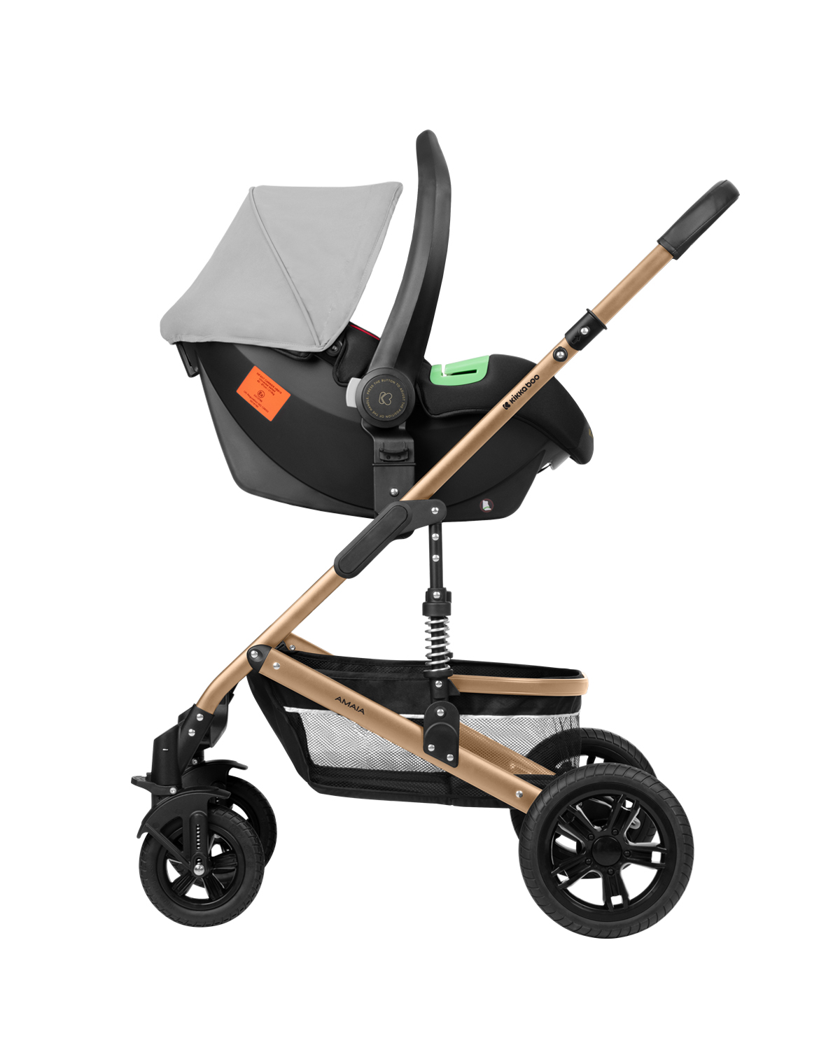 Carrito de bebé 3en1 asiento transf. Amaia Gris Claro 2024