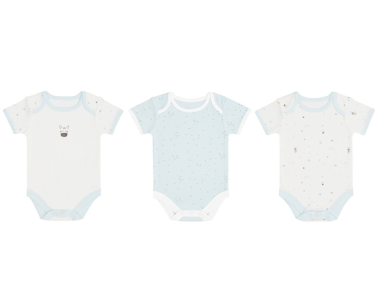 Juego de bodies para bebé 3 uds Stripy Friends