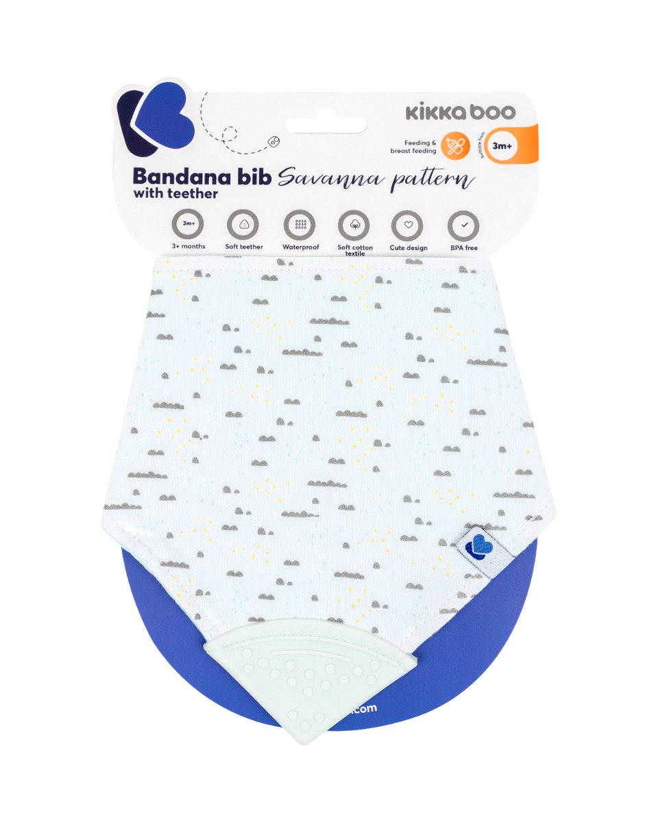 Babero Bandana con mordedor Savanna Pattern Menta