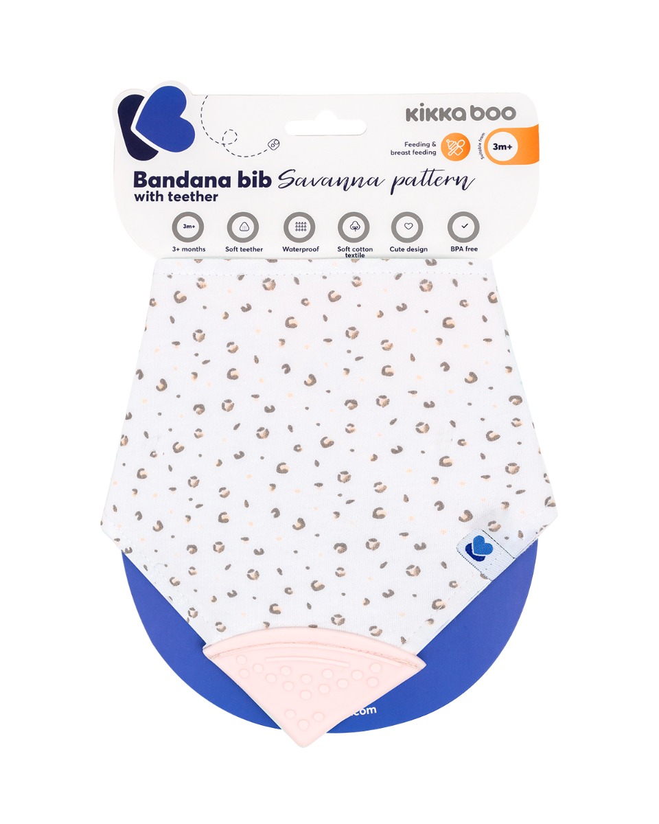 Babero Bandana con mordedor Savanna Pattern Rosa