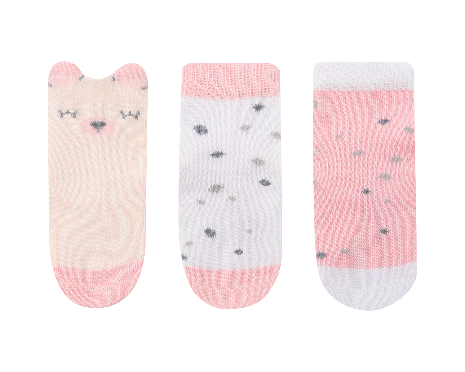 Calcetines de bebé con orejas 3D Bear with me Rosa 6-12m