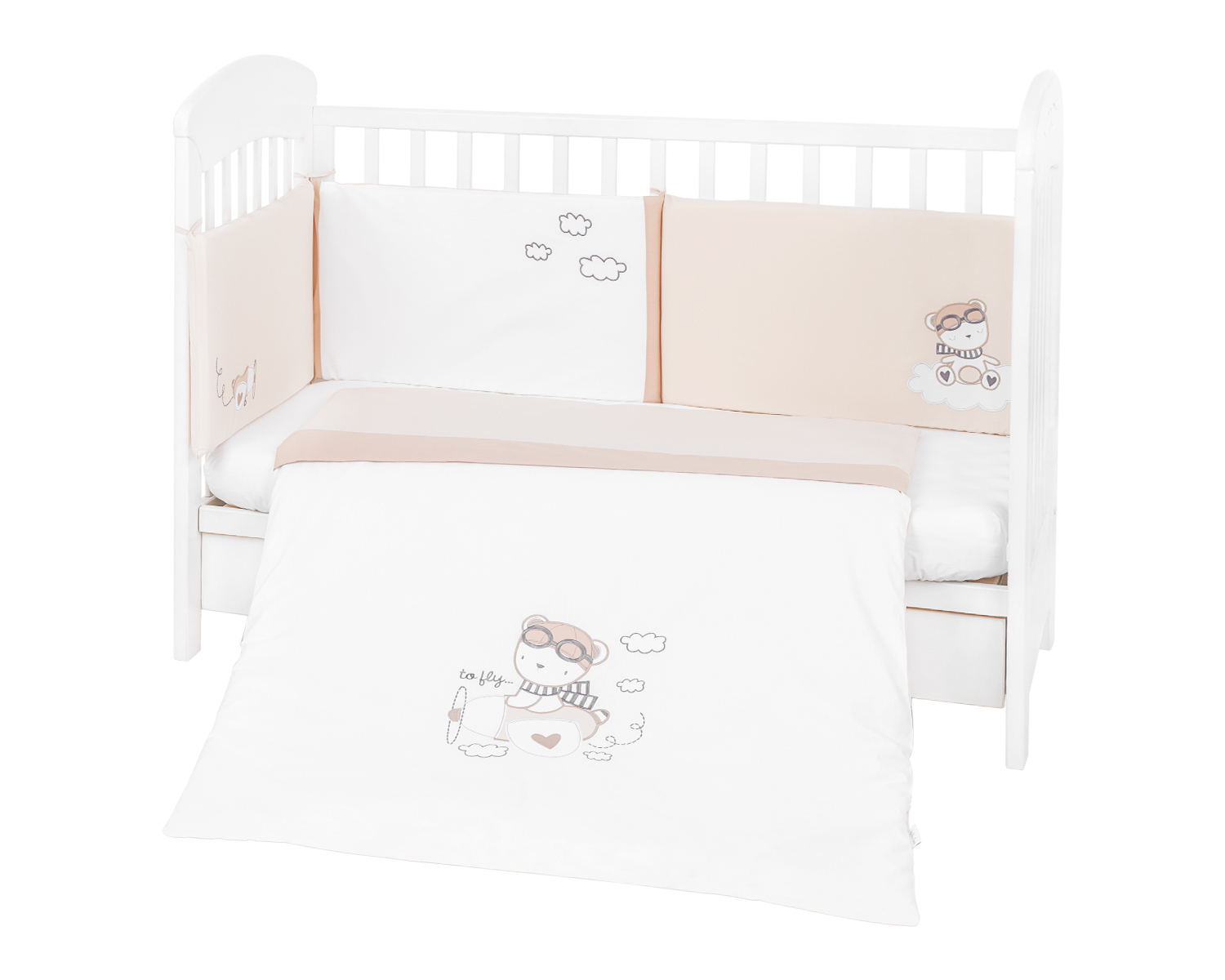 Бебешки спален комплект 2 части EU style 70/140 с бродерия Dreamy Flight