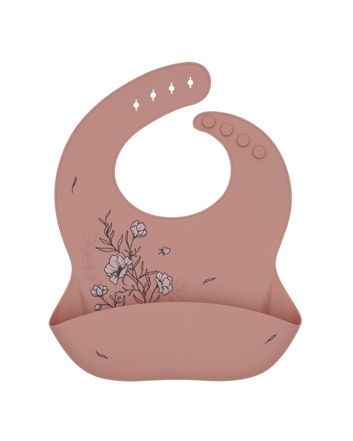 Bib Platinum Silicone Flora Blush