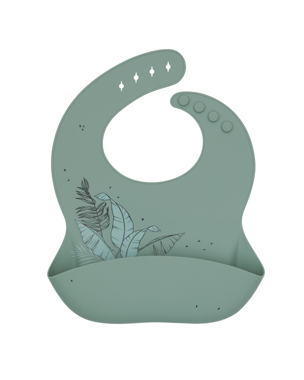 Bib Platinum Silicone Flora Sage