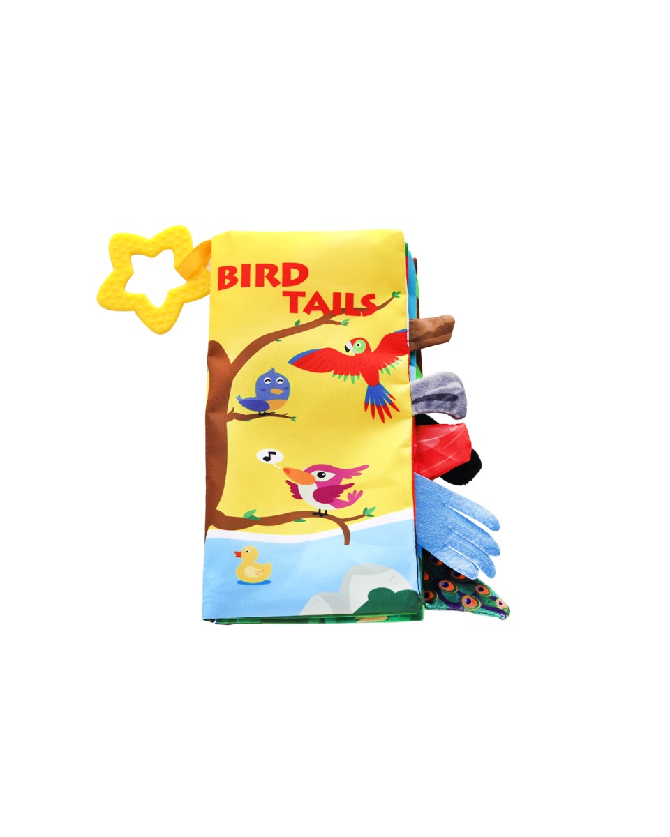 Libro educativo de tela con mordedor Bird tails