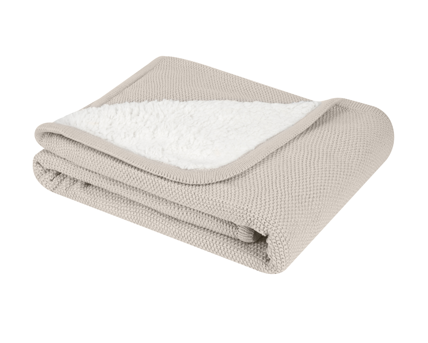 Manta de punto de algodón sherpa Dream Big Beige