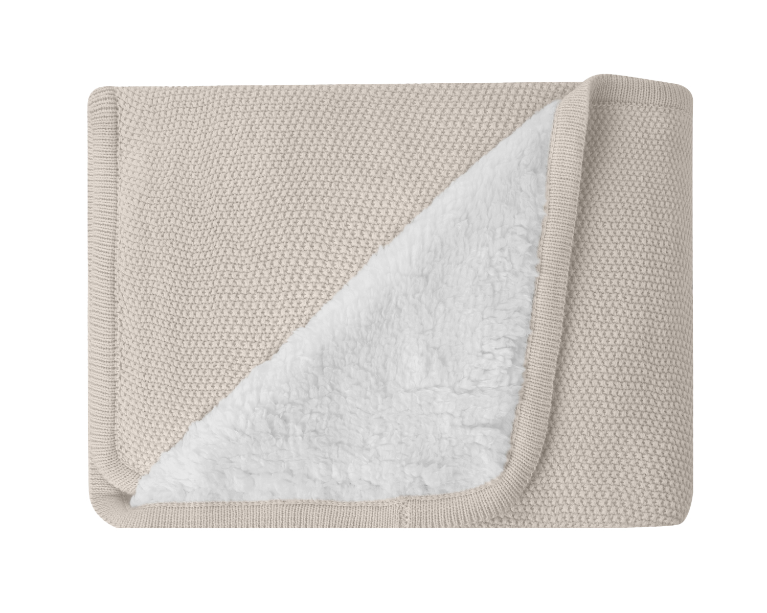 Manta de punto de algodón sherpa Dream Big Beige