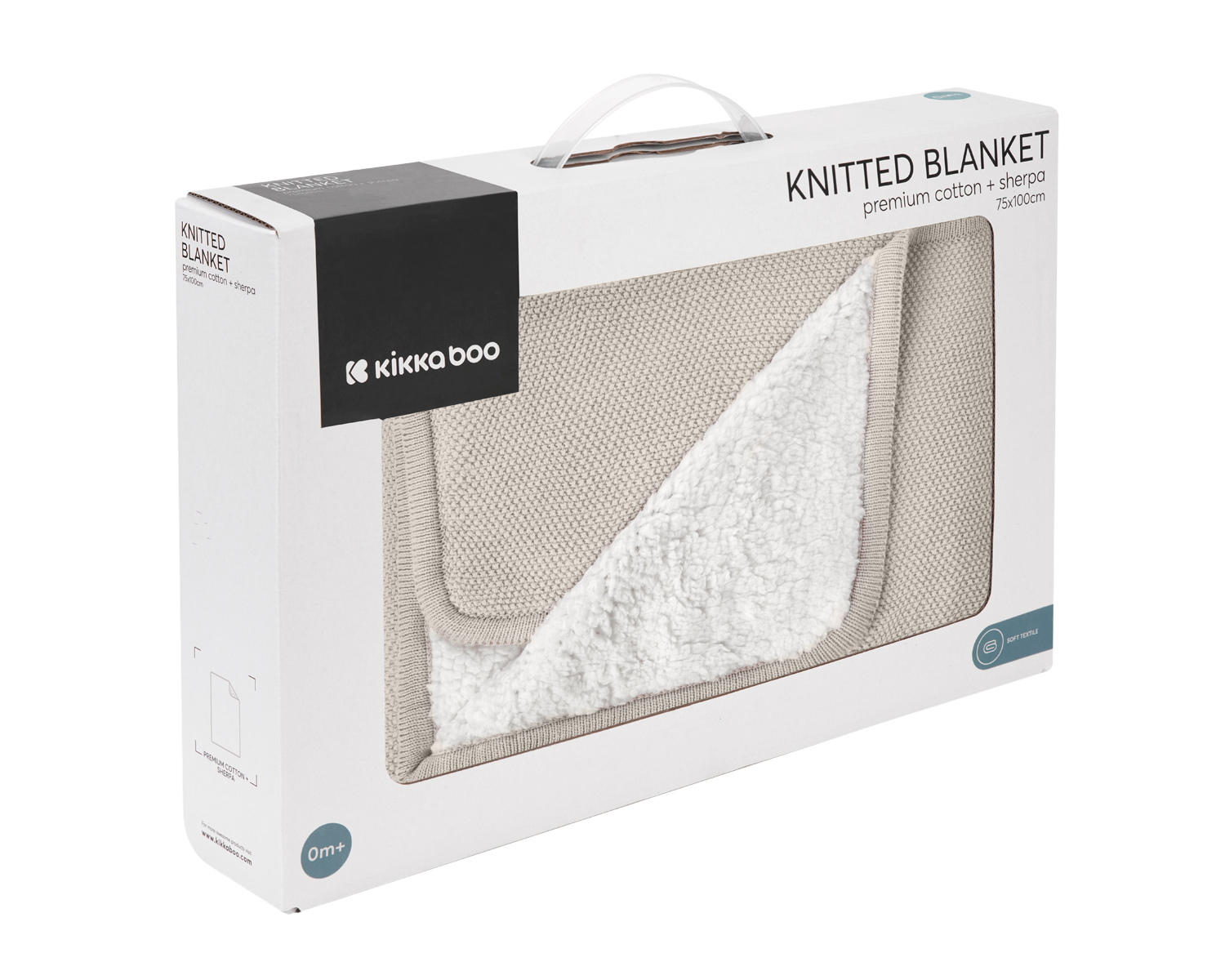 Manta de punto de algodón sherpa Dream Big Beige