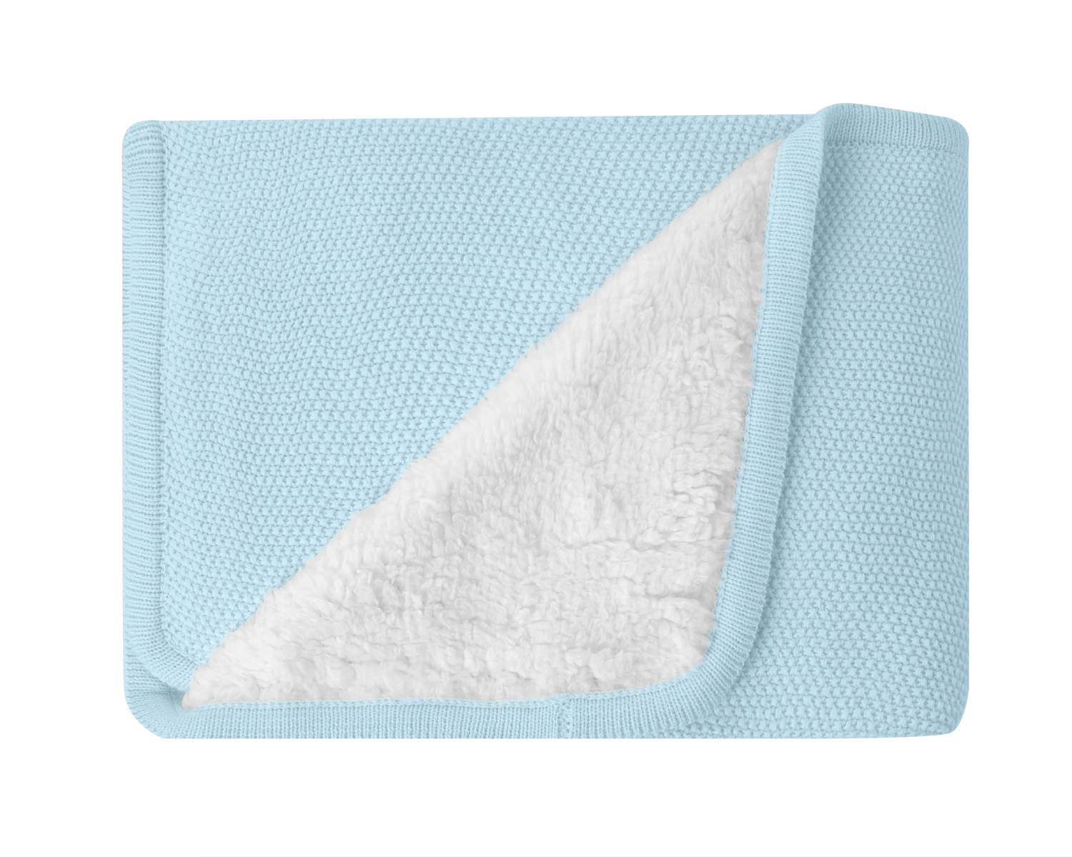 Manta de punto de algodón sherpa Dream Big Azul