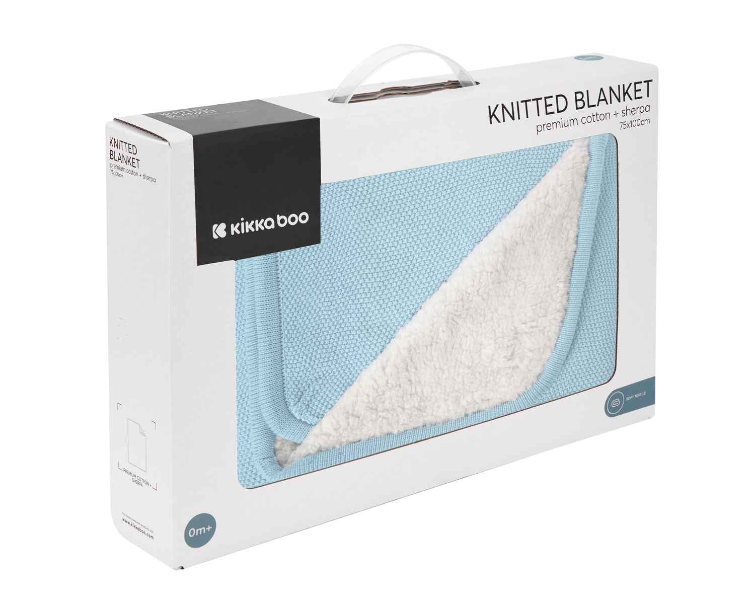 Manta de punto de algodón sherpa Dream Big Azul