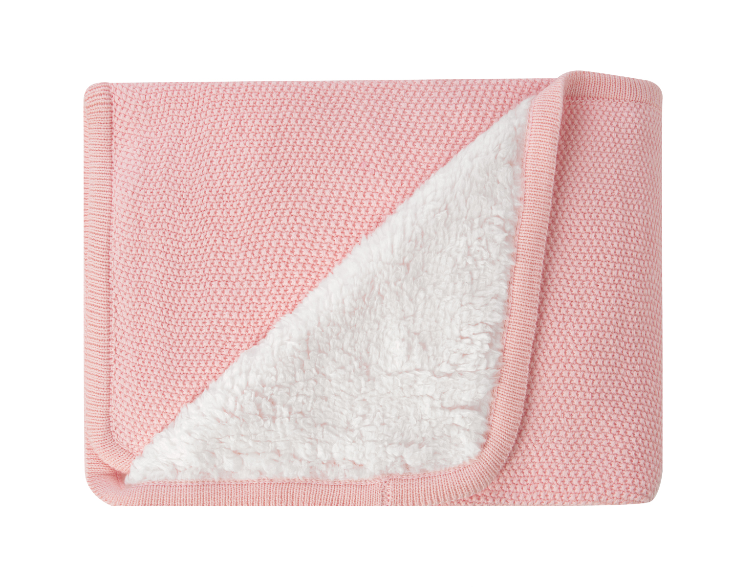 Manta de punto de algodón sherpa Dream Big Rosa