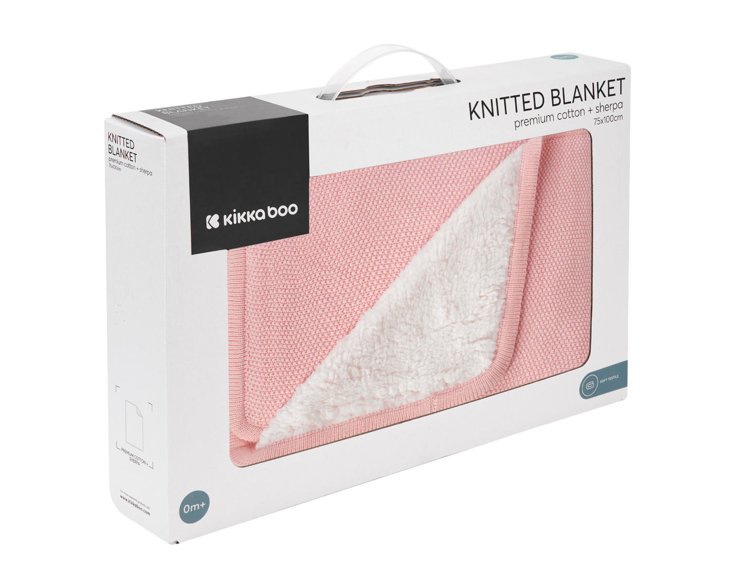 Manta de punto de algodón sherpa Dream Big Rosa