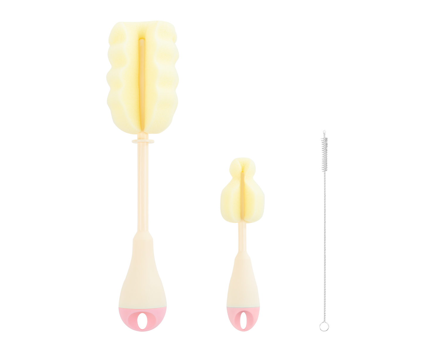 Cepillo para biberones set 3 uds Rosa