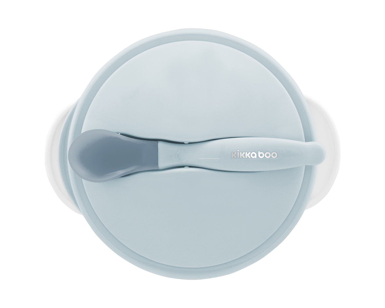 Cuenco con ventosa y termosensible cuchara Azul