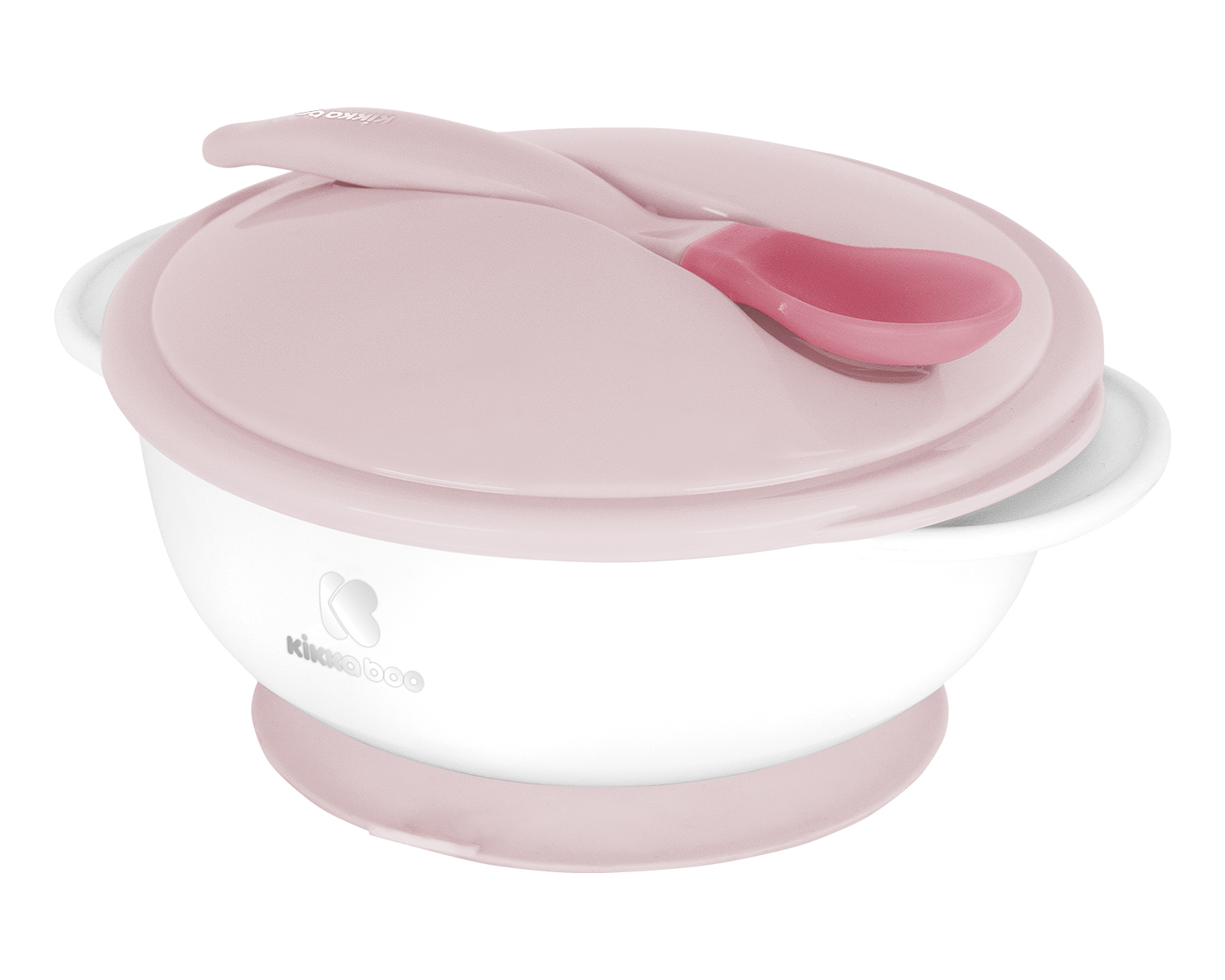 Cuenco con ventosa y termosensible cuchara Rosa