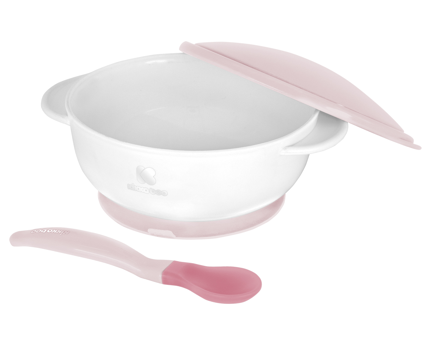 Cuenco con ventosa y termosensible cuchara Rosa