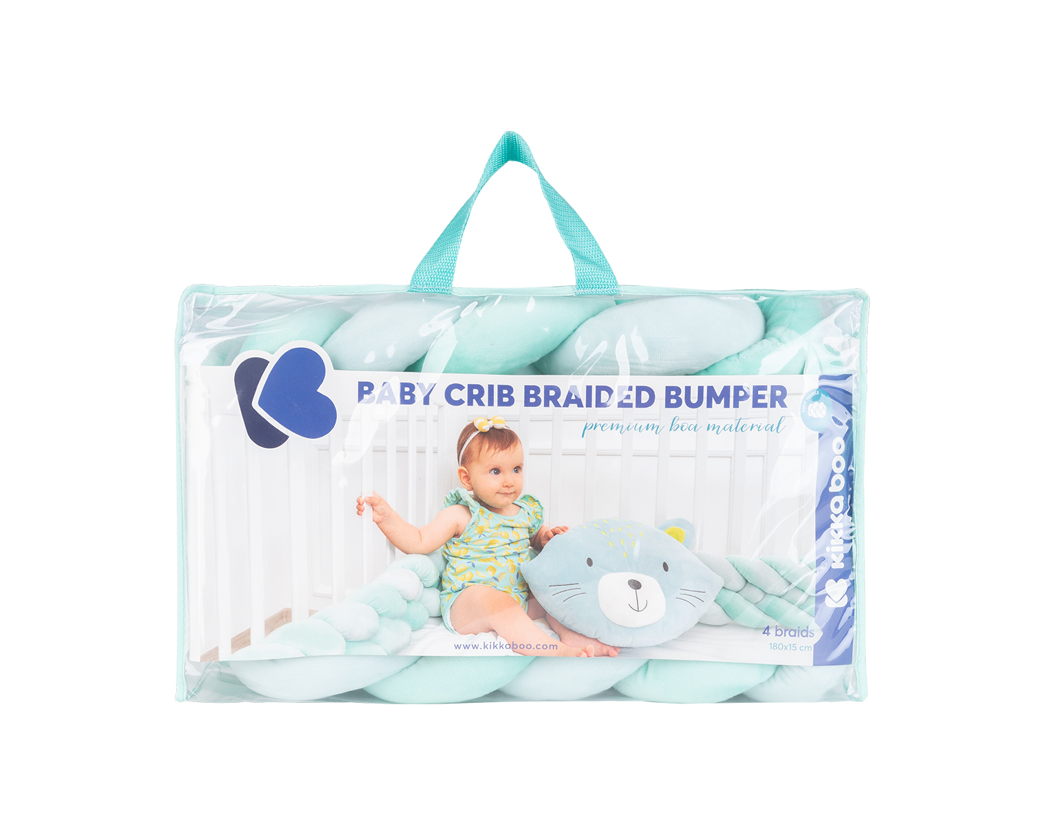 Protector trenzado 180cm 4 trenzas (15cm) Menta