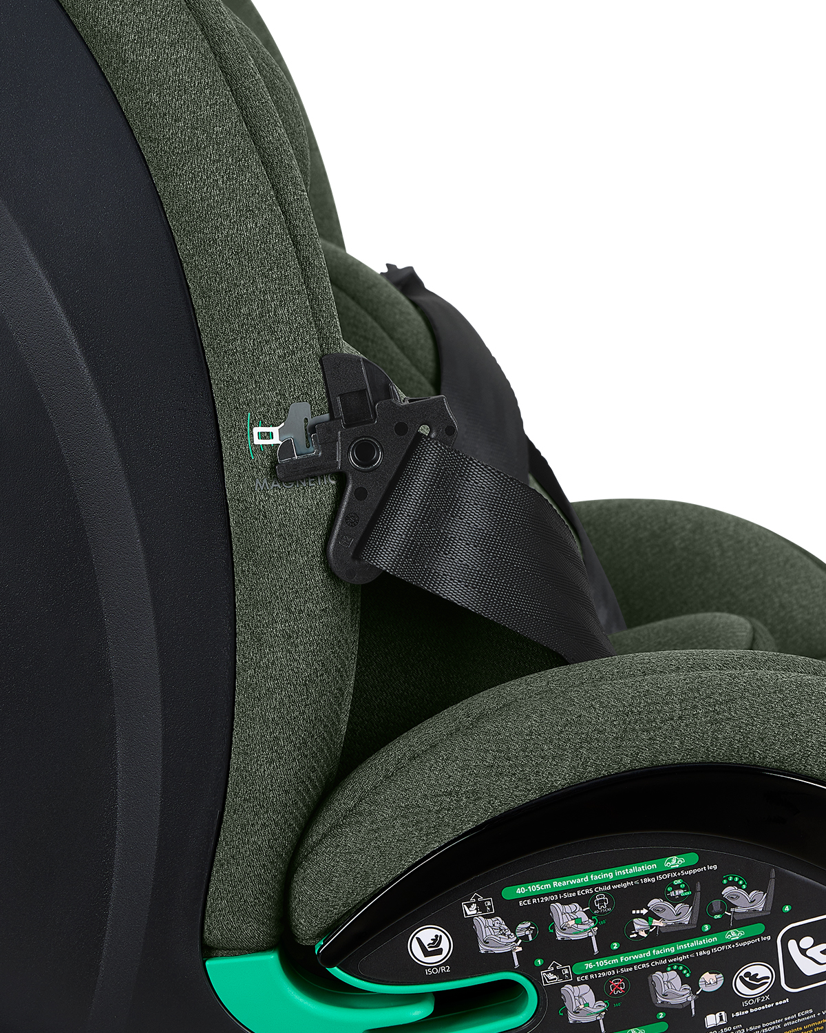 Silla de coche 40-150 cm i-Twist i-SIZE Verde Militar